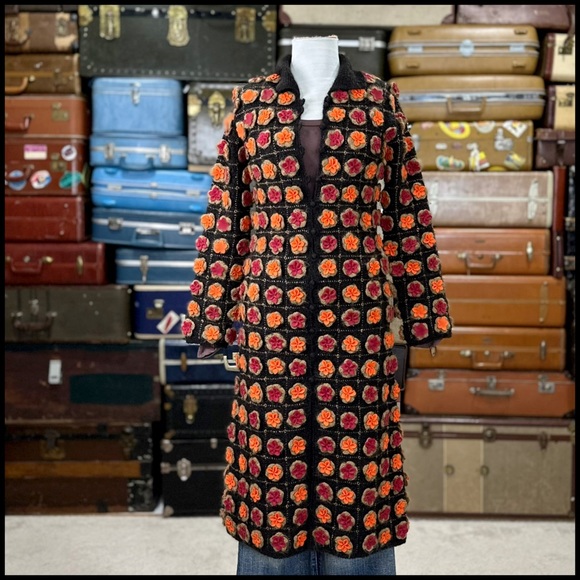 90s Moschino Flower Sweater Coat - Picture 7 of 16